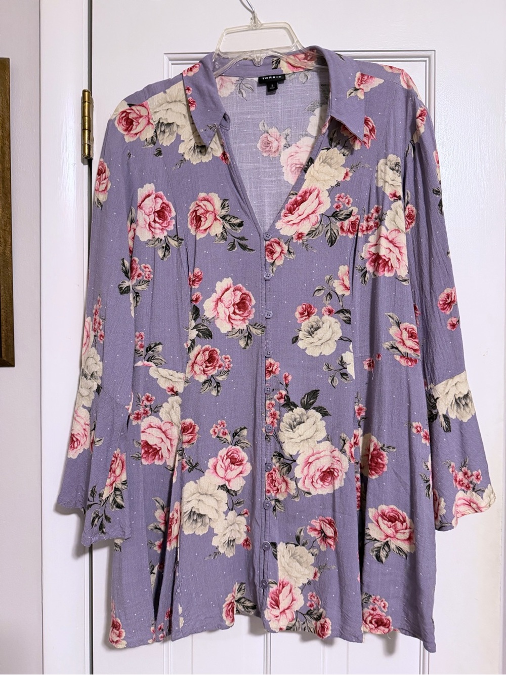 torrid Lavender Rose Print Blouse